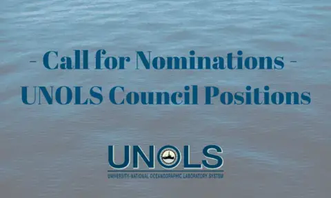 Call for Nominations UNOLS Council Positions with logo and watery background